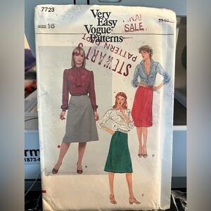 Vintage 1980s Vogue Skirt Pattern